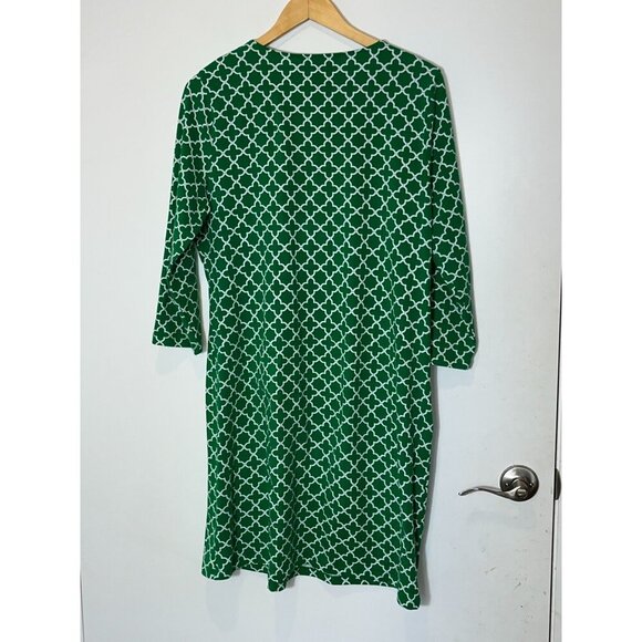 Pappagallo Green Split Neck Summer Shift Dress  Size 10 Womens - Picture 2 of 6